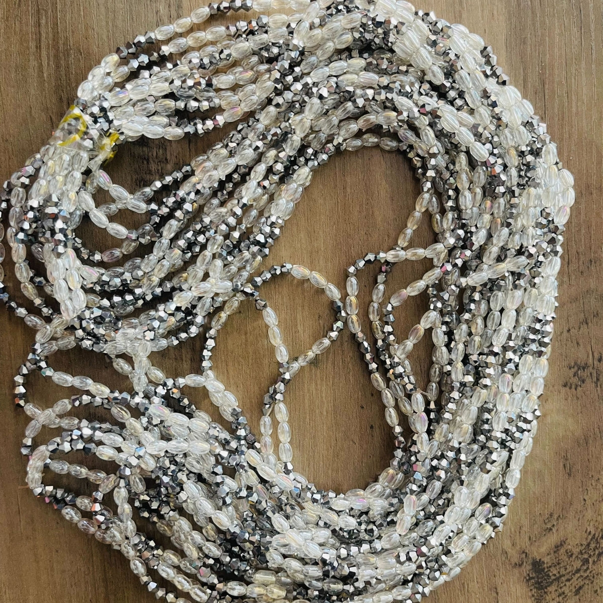 Elastic Waist Beads | White