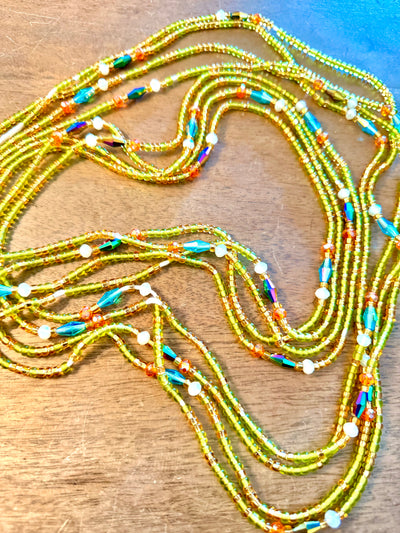 Green & Mixed Crystal | Premium Strand