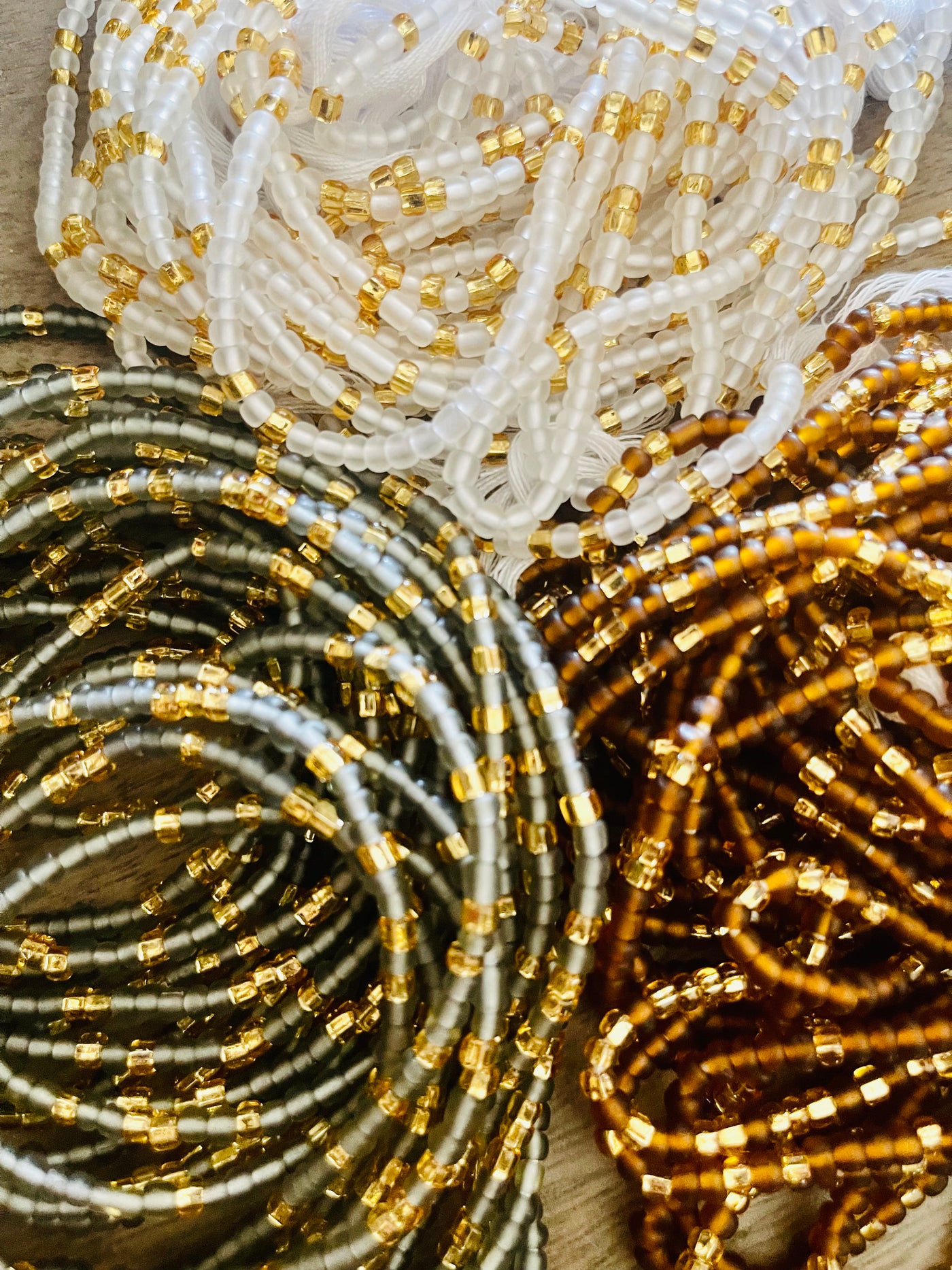 Frost Grounded Waist Beads Stack Set