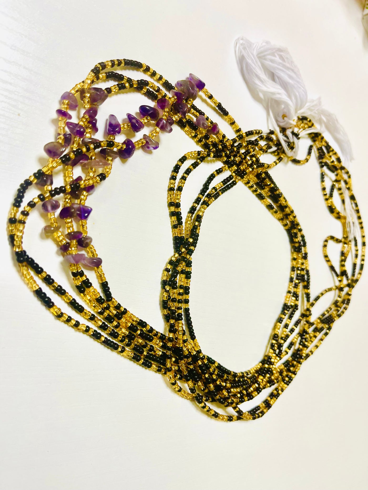 Premium Waist Beads Strand | Purple Stone