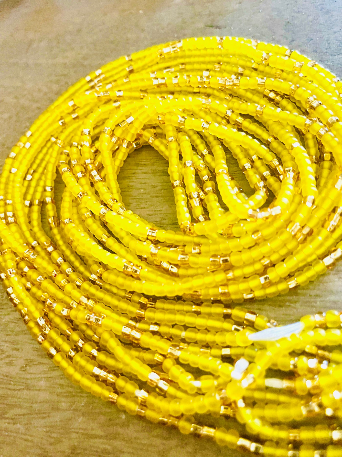 Classic Waist Beads Strand| Frost Yellow & Gold
