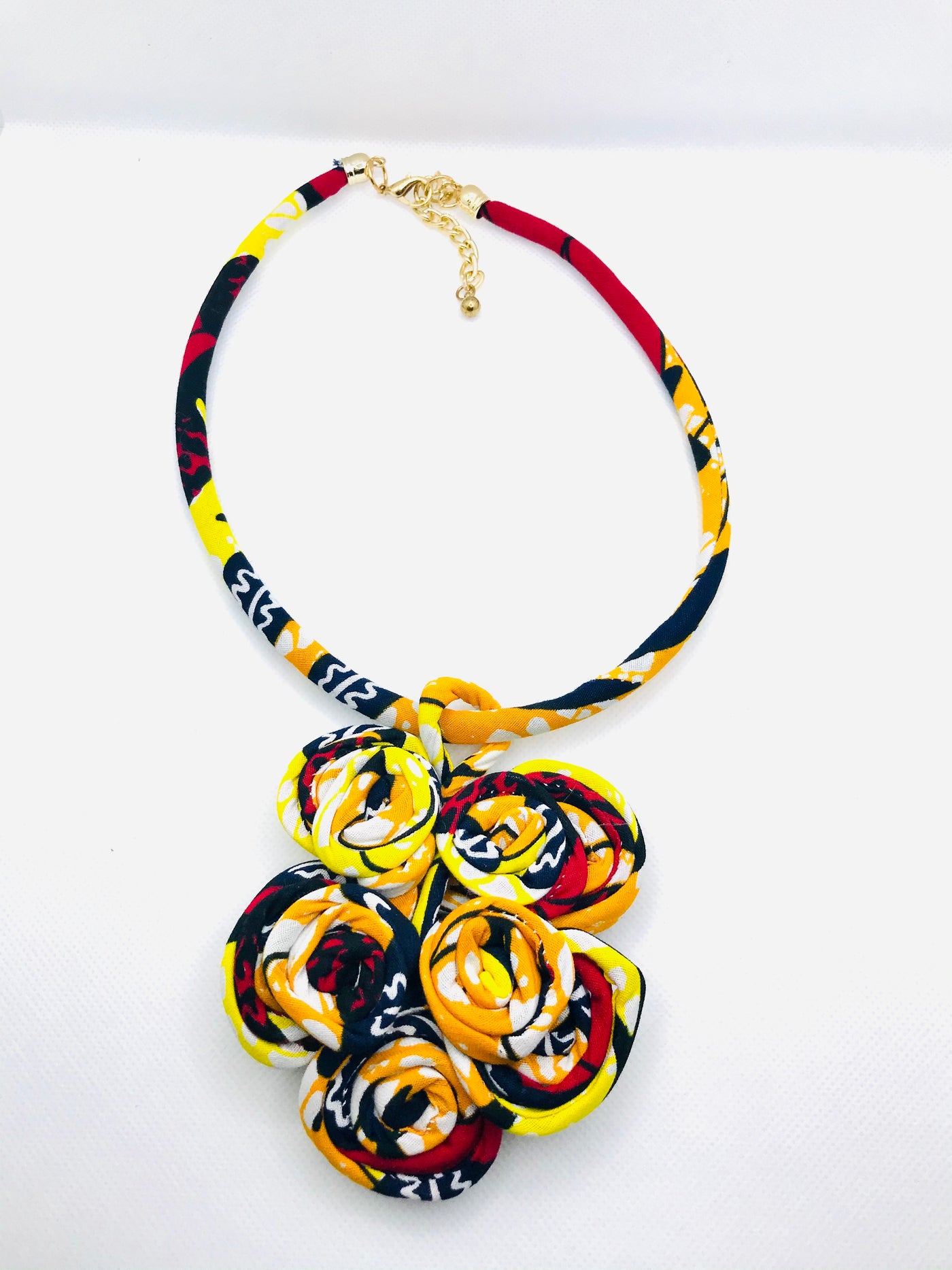 Sunset Single Cluster Afro Print Necklace - Kouassi Kustoms 