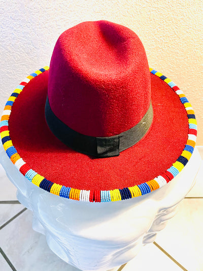 Beaded Fedora Brim Hat - Kouassi Kustoms 