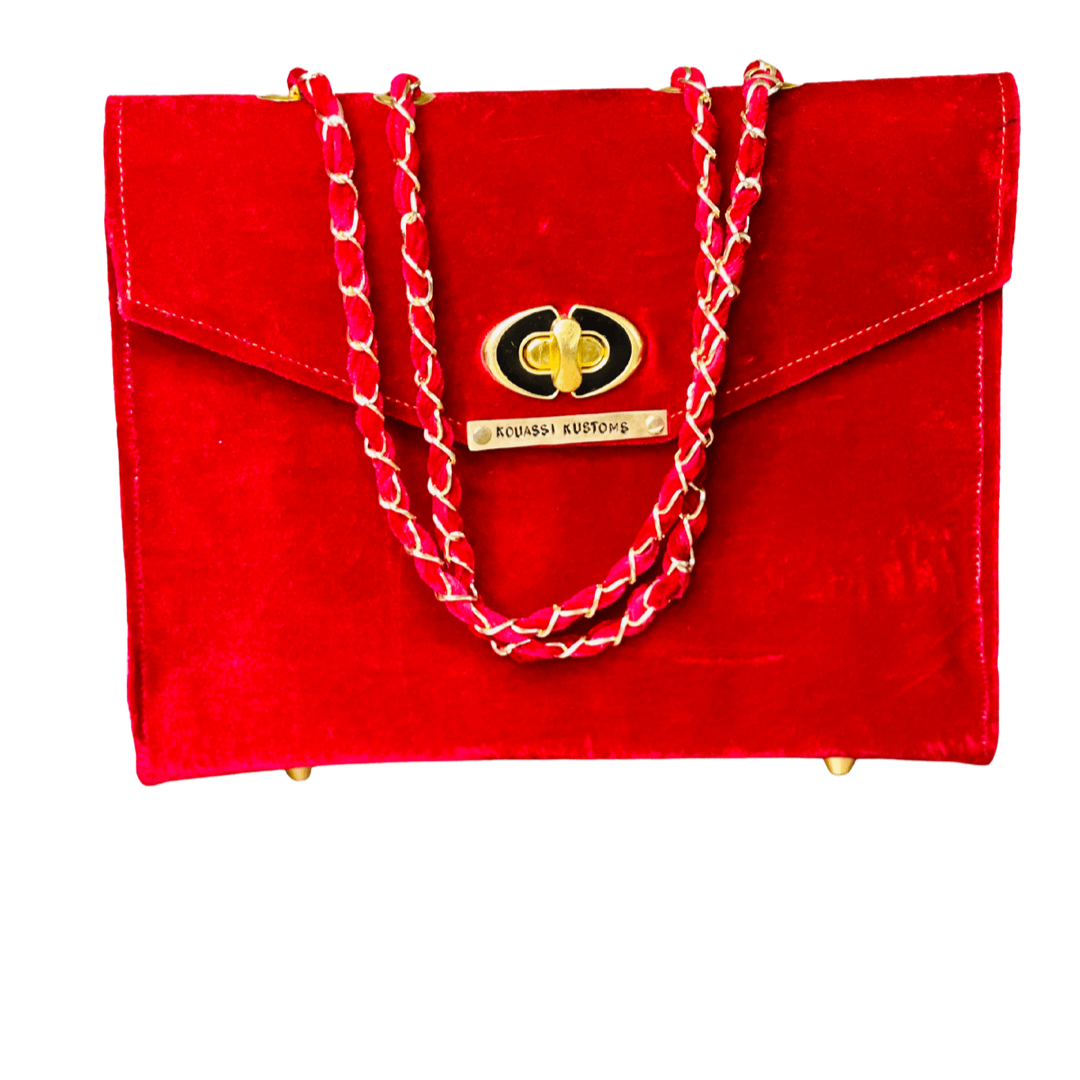 Ruby Velvet Handbag - Kouassi Kustoms 