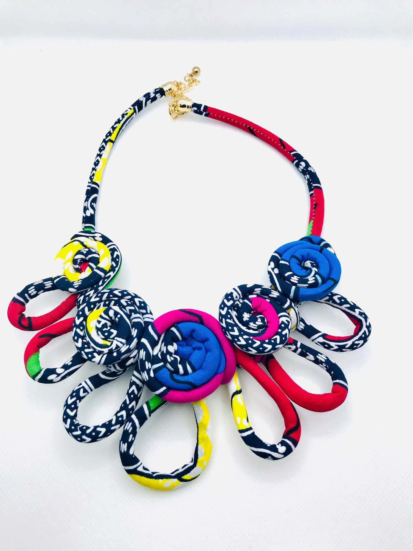 Multiple Kolor Bib Afro Print Necklace - Kouassi Kustoms 