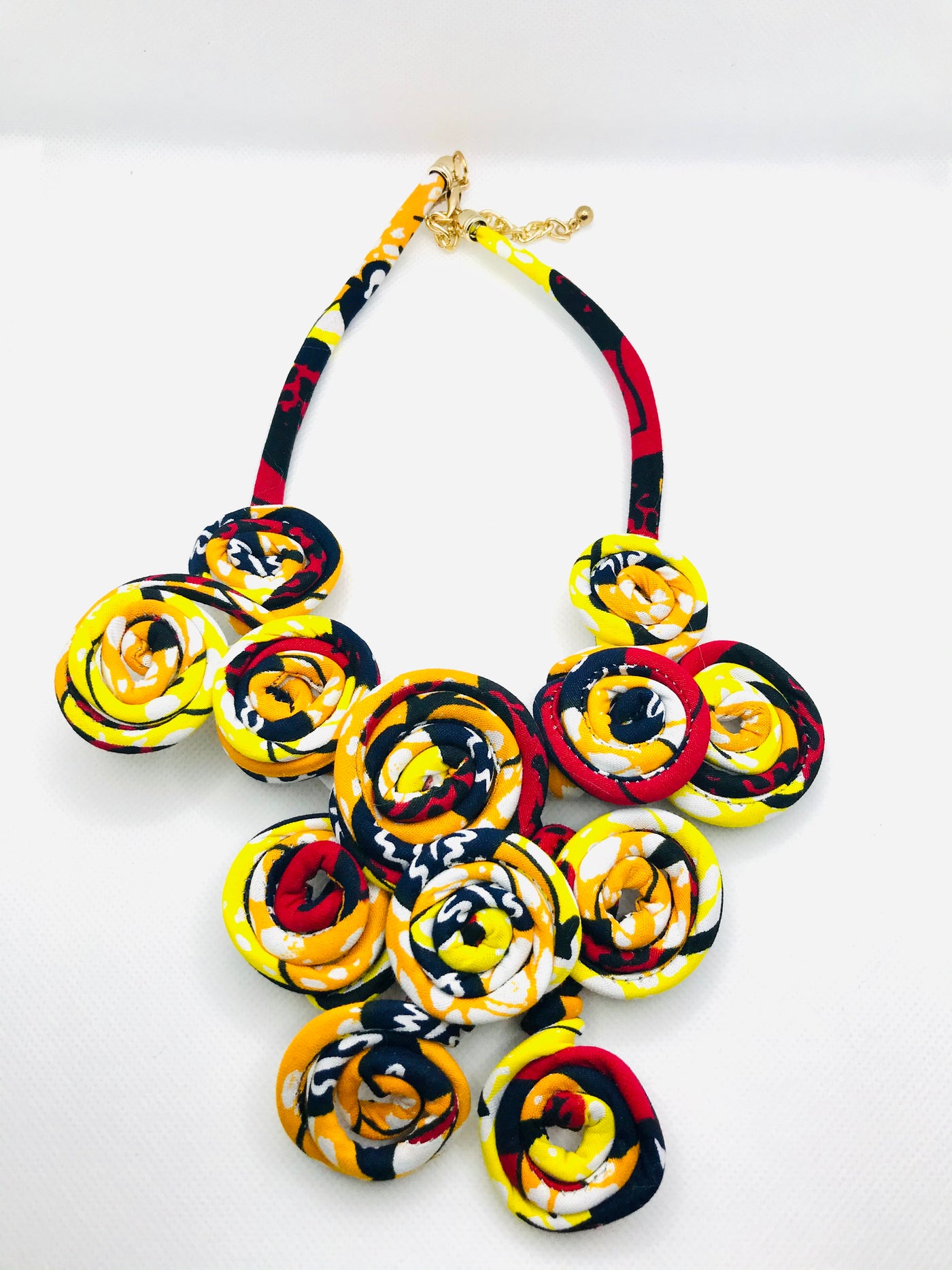 Sunset Cluster Afro Print Necklace - Kouassi Kustoms 