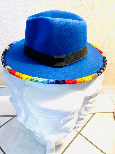 Beaded Fedora Brim Hat - Kouassi Kustoms 