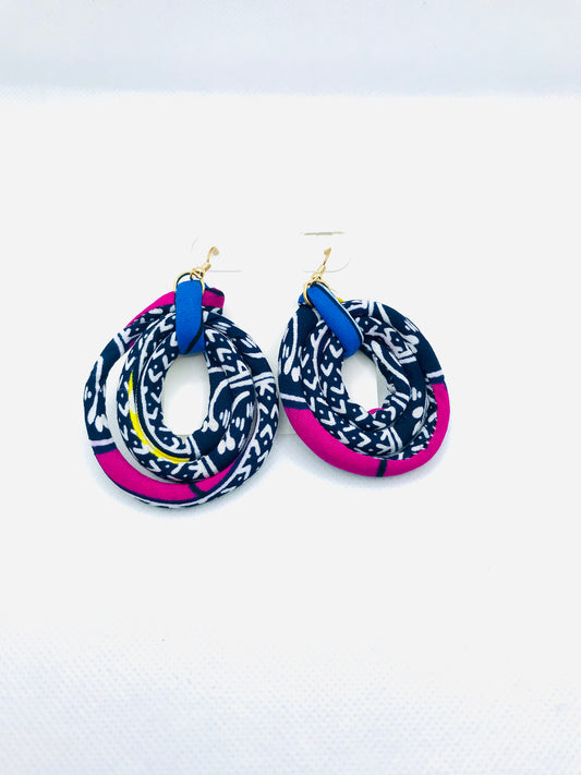 Multi Kolor Afro Print Earrings - Kouassi Kustoms 