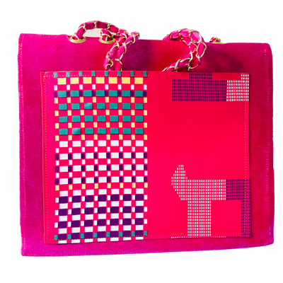 Fuchsia Velvet Handbag - Kouassi Kustoms 