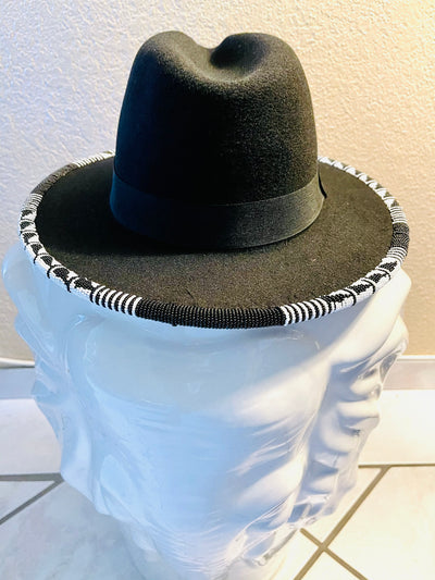 Beaded Fedora Brim Hat - Kouassi Kustoms 