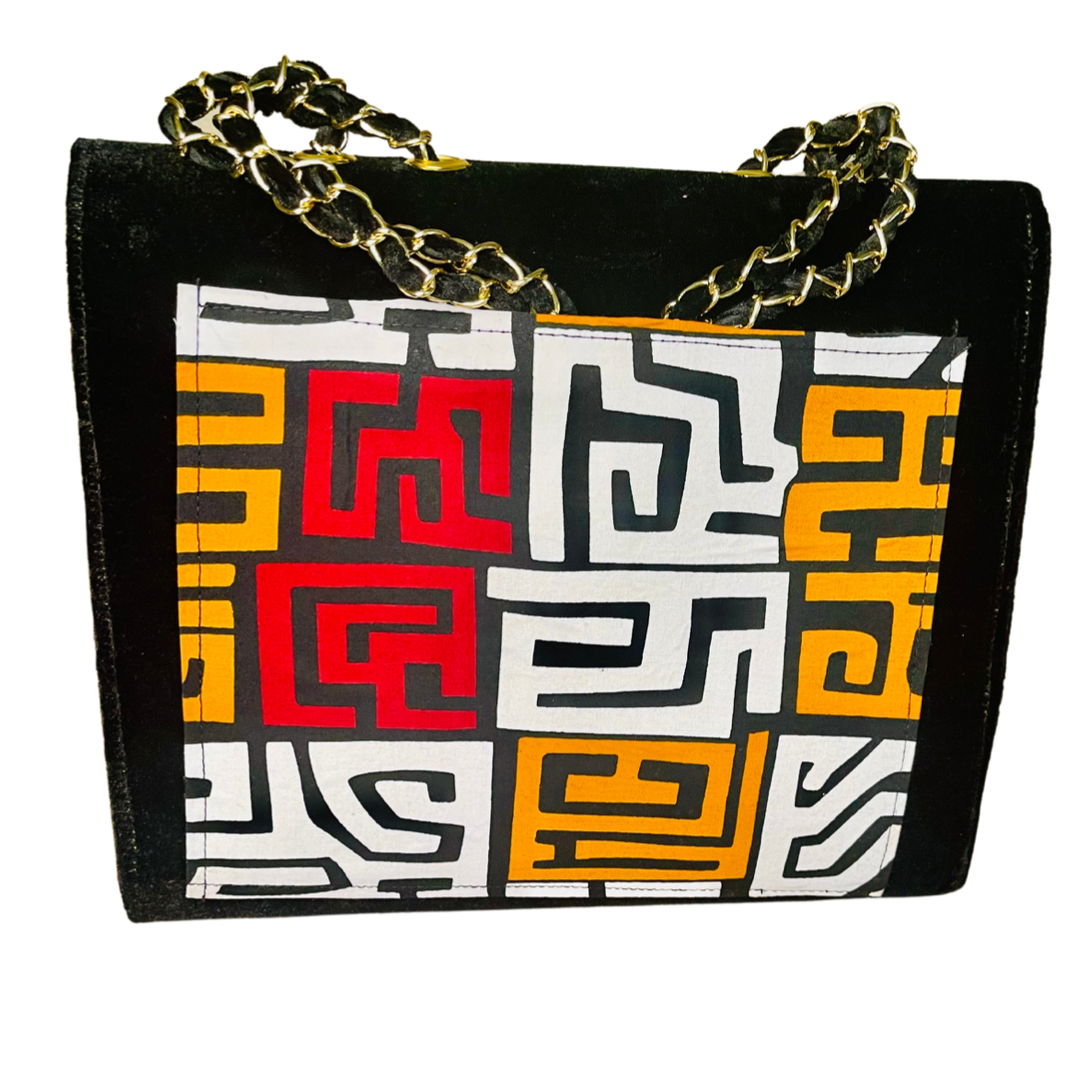 Black Velvet Handbag - Kouassi Kustoms 