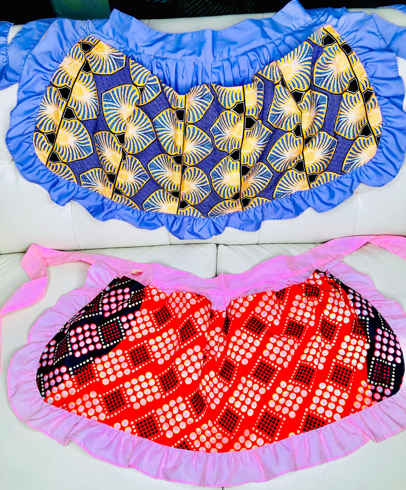 Ankara Ruffle Apron - Kouassi Kustoms 
