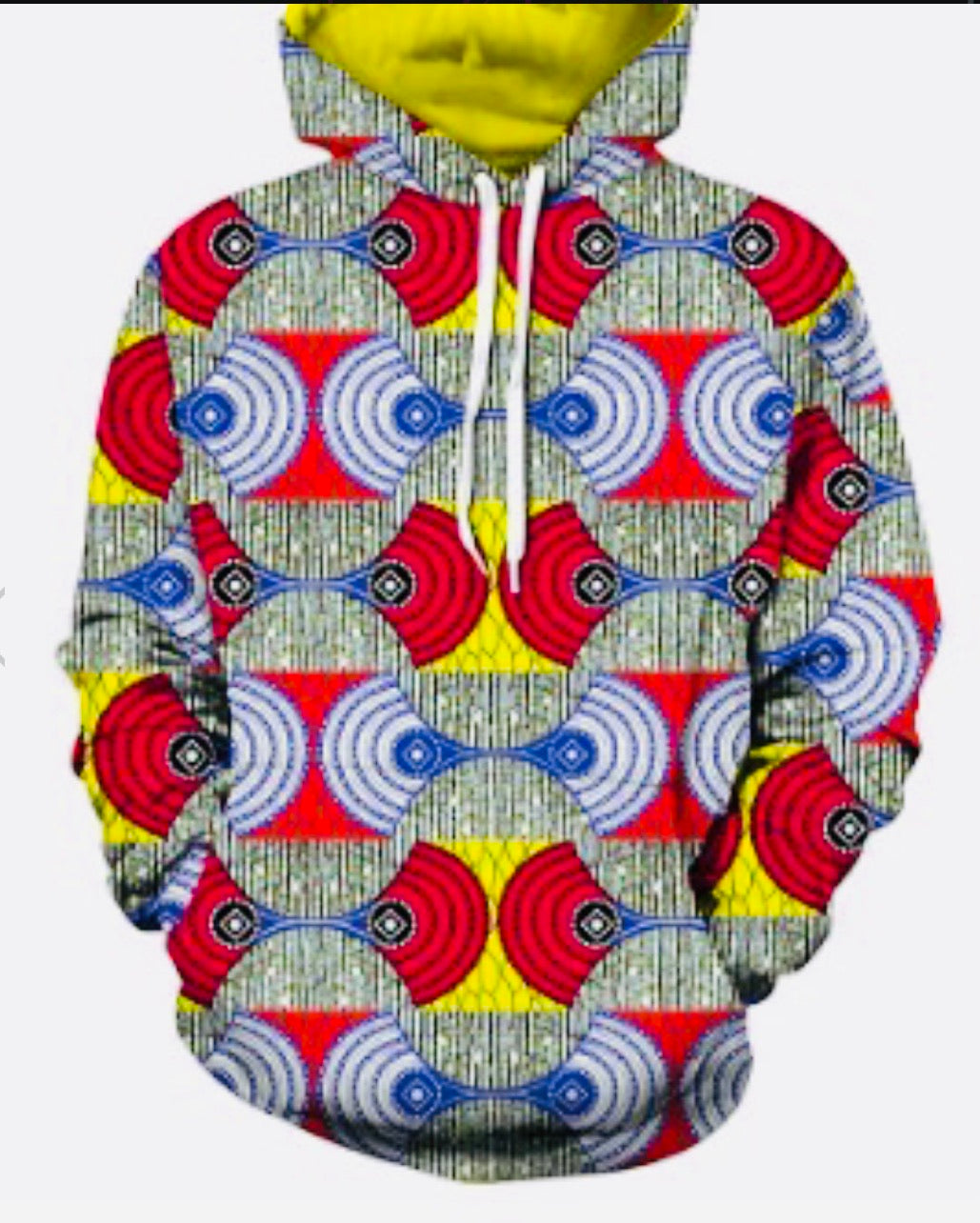 Afro Vibes Ankara Hoodie - Kouassi Kustoms 