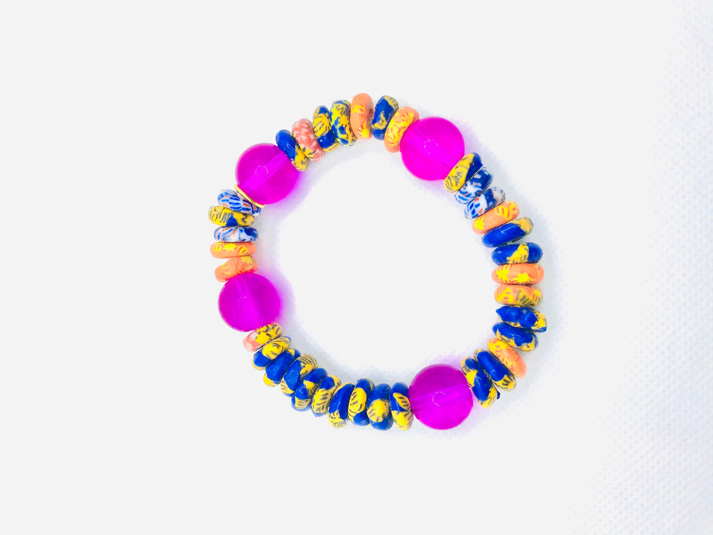Pink Gem Afro Bracelet - Kouassi Kustoms 